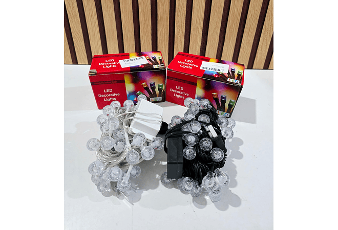 5 MTS SERIE NAVIDEÑAS DISEÑO ESFERITAS LUZ CALIDA O COLORES (CON 50 FOQUITOS)🌲