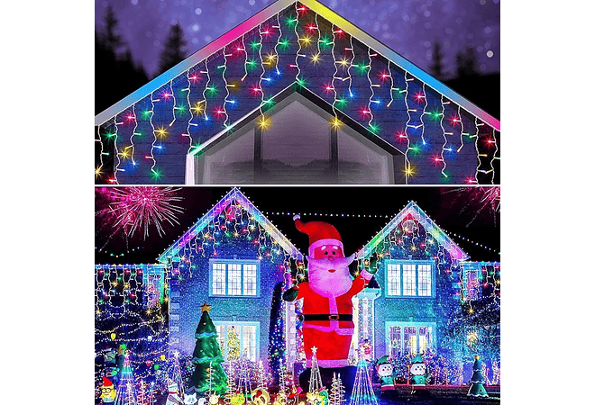 10 MTS CASCADA NAVIDEÑA DE COLORES O CÁLIDA (CON 500 FOQUITOS) ☃️🎄