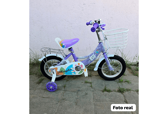 BICICLETA PARA NIÑA CON CANASTA Y PORTABULTO RODADA 12 MOD# 12147 👧🏽🚲