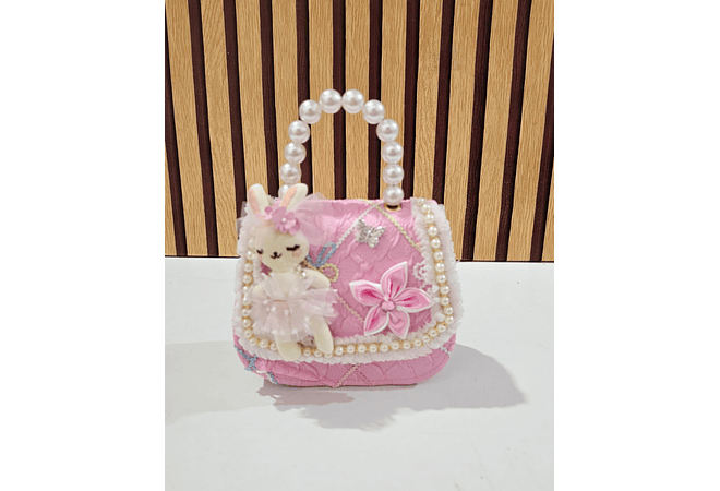 MINI BOLSITA PARA NIÑAS /PERLAS CONEJITO  🐇
