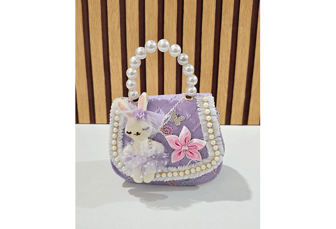 MINI BOLSITA PARA NIÑAS /PERLAS CONEJITO  🐇