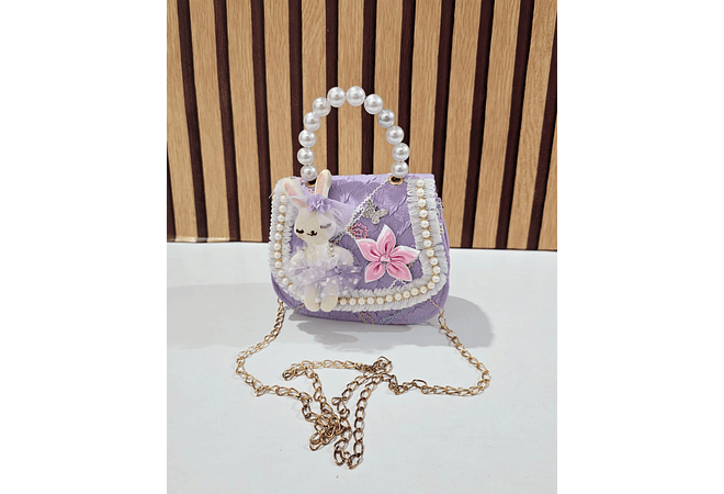 MINI BOLSITA PARA NIÑAS /PERLAS CONEJITO  🐇