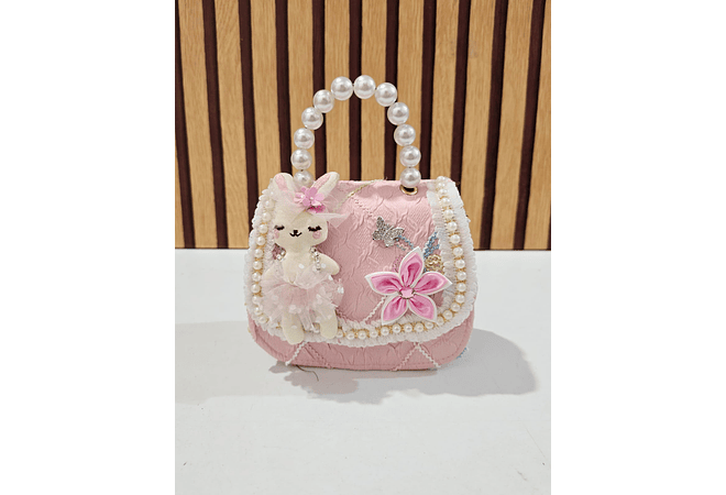 MINI BOLSITA PARA NIÑAS /PERLAS CONEJITO  🐇