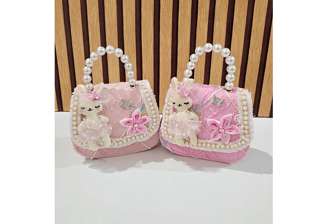 MINI BOLSITA PARA NIÑAS /PERLAS CONEJITO  🐇