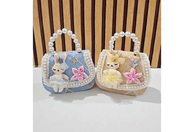 MINI BOLSITA PARA NIÑAS /PERLAS CONEJITO  🐇