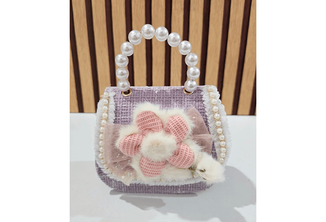 MINI BOLSITA PARA NIÑAS / PERLAS FLORECITAS