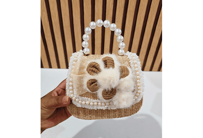 MINI BOLSITA PARA NIÑAS / PERLAS FLORECITAS