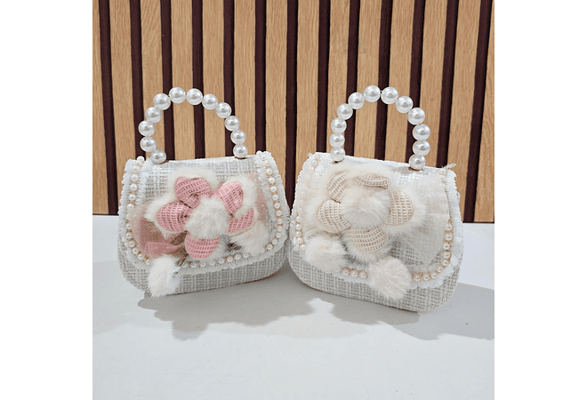 MINI BOLSITA PARA NIÑAS / PERLAS FLORECITAS