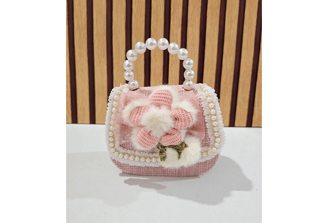 MINI BOLSITA PARA NIÑAS / PERLAS FLORECITAS