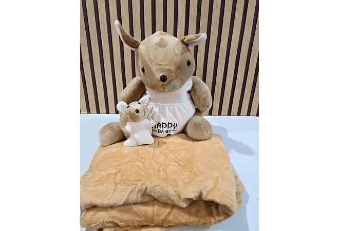 PELUCHE  DISEÑO CANGURO CON FRAZADA MOD# 012🦘