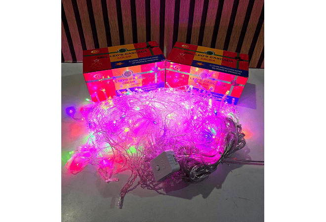 10 MTS CASCADA NAVIDEÑA DE COLORES O CÁLIDA (CON 500 FOQUITOS) ☃️🎄