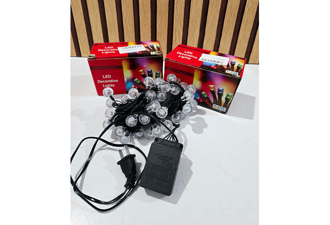 5 MTS SERIE NAVIDEÑAS DISEÑO ESFERITAS LUZ CALIDA O COLORES (CON 50 FOQUITOS)🌲