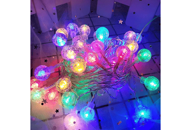 10MTS SERIE DE LUZ LED DE COLORES EN FORMA DE ESFERITAS MOD#QT-100LC- QM-100LC-QT-100LA Y QT-100LH