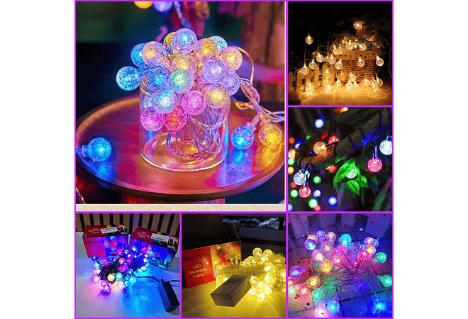 10MTS SERIE DE LUZ LED DE COLORES EN FORMA DE ESFERITAS MOD#QT-100LC- QM-100LC-QT-100LA Y QT-100LH