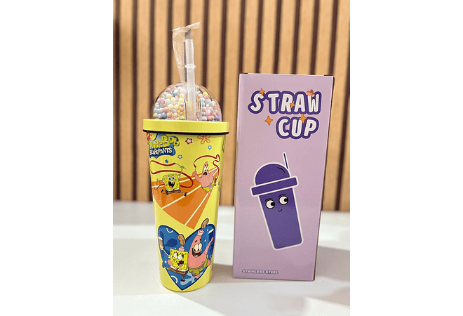 VASO TÉRMICO DISEÑO BOB ESPONJA (700ML) CON LUZ LED MOD# 25-termo-127