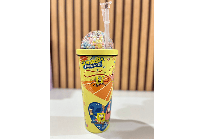 VASO TÉRMICO DISEÑO BOB ESPONJA (700ML) CON LUZ LED MOD# 25-termo-127