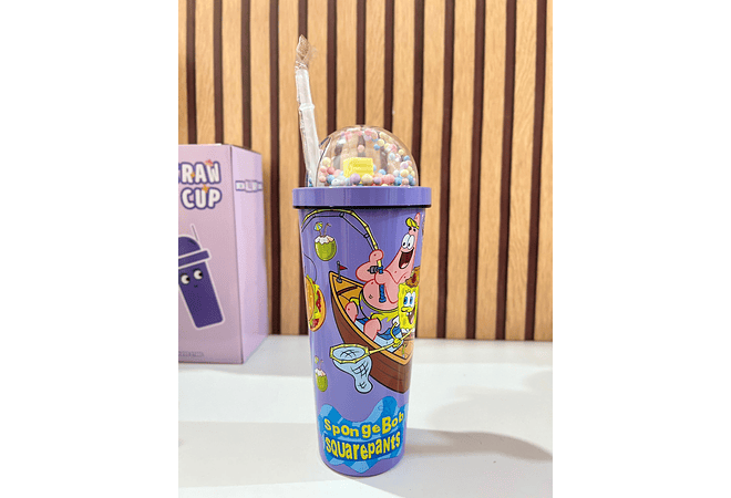 VASO TÉRMICO DISEÑO BOB ESPONJA (700ML) CON LUZ LED MOD# 25-termo-127