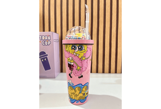 VASO TÉRMICO DISEÑO BOB ESPONJA (700ML) CON LUZ LED MOD# 25-termo-127