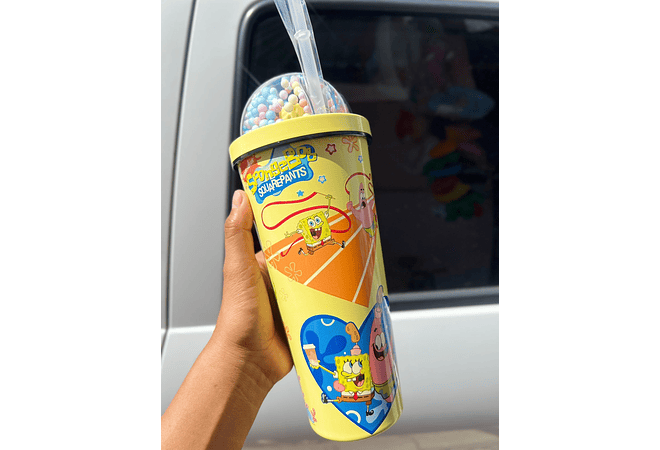 VASO TÉRMICO DISEÑO BOB ESPONJA (700ML) CON LUZ LED MOD# 25-termo-127