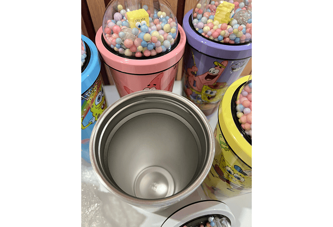 VASO TÉRMICO DISEÑO BOB ESPONJA (700ML) CON LUZ LED MOD# 25-termo-127