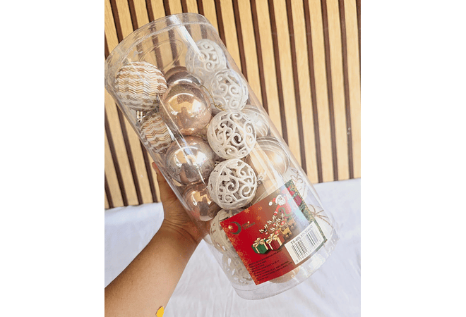 BOTE CON 30 ESFERAS NAVIDEÑAS MOD# TS-60LXD-30BL Y TS-60LXD-30BAMM