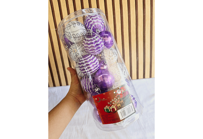 BOTE CON 30 ESFERAS NAVIDEÑAS MOD# TS-60LXD-30BL Y TS-60LXD-30BAMM