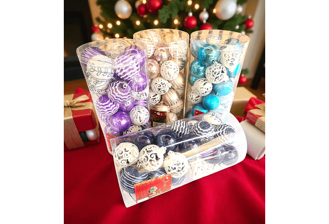 BOTE CON 30 ESFERAS NAVIDEÑAS MOD# TS-60LXD-30BL Y TS-60LXD-30BAMM