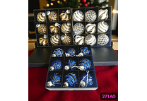 CAJA CON 9 ESFERAS NAVIDEÑAS MODELOS # SD129-27IAO (SD129-27IAN O SD129-27IAM)