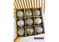 CAJA CON 9 ESFERAS NAVIDEÑAS MODELOS # SD129-27IAO (SD129-27IAN O SD129-27IAM)