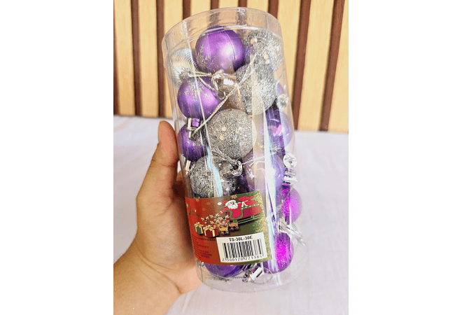 BOTE CON 30 ESFERITAS NAVIDEÑAS MOD# TS-30L-30E, TS-30L-30A O TS-30LDC-30