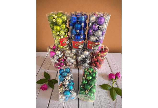 BOTE CON 30 ESFERITAS NAVIDEÑAS MOD# TS-30L-30E, TS-30L-30A O TS-30LDC-30