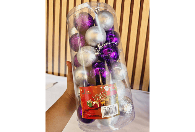BOTE CON 30 ESFERAS NAVIDEÑAS VARIOS MODELOS