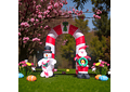 2.45 MTS ARCO NAVIDEÑO BLANCO-ROJO/ SANTA Y MUÑECO DE NIEVE  MOD# 391R☃️