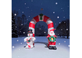 2.45 MTS ARCO NAVIDEÑO BLANCO-ROJO/ SANTA Y MUÑECO DE NIEVE  MOD# 391R☃️