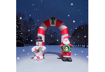 2.45 MTS ARCO NAVIDEÑO BLANCO-ROJO/ SANTA Y MUÑECO DE NIEVE  MOD# 391R☃️