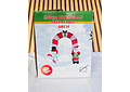 2.45 MTS ARCO NAVIDEÑO BLANCO-ROJO/ SANTA Y MUÑECO DE NIEVE  MOD# 391R☃️