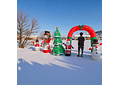 2.45 MTS ARCO NAVIDEÑO BLANCO-ROJO/ SANTA Y MUÑECO DE NIEVE  MOD# 391R☃️