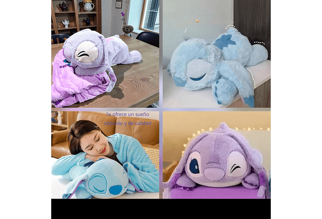 PELUCHE STITCH O ANGELA  CON FRAZADA MOD# 328ABO