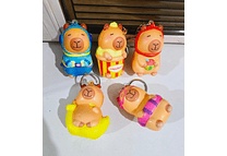 PAQ DE 3 SQUISHY KAWAII/LLAVERO DISEÑO CAPIBARA MOD# LLC