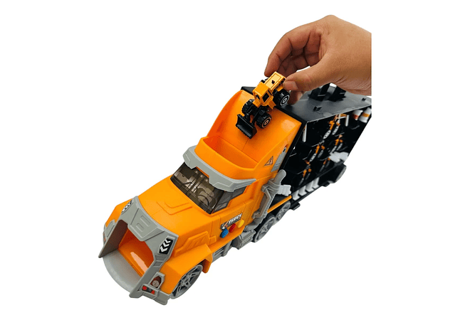 JUGUETE TRAILER CON CARRITOS DE CONSTRUCCIÓN (CON MÚSICA)MOD# TN-12708B🚛