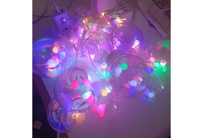 3 MTS CASCADA DE ESFERAS GRANDES COLORES O CÁLIDA MODEL #CLDT-03C O CLDT-03N