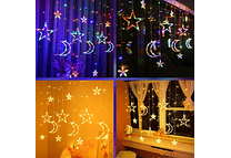 CASCADA LUNAS Y ESTRELLAS CALIDA O DE COLOR MOD#CLDT-02C ó 02N (en bolsa)