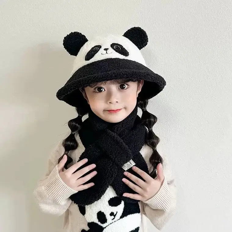 SOMBRERITO CON BUFANDA PARA NIÑOS 3D ANIMALITOS MOD# 711 3