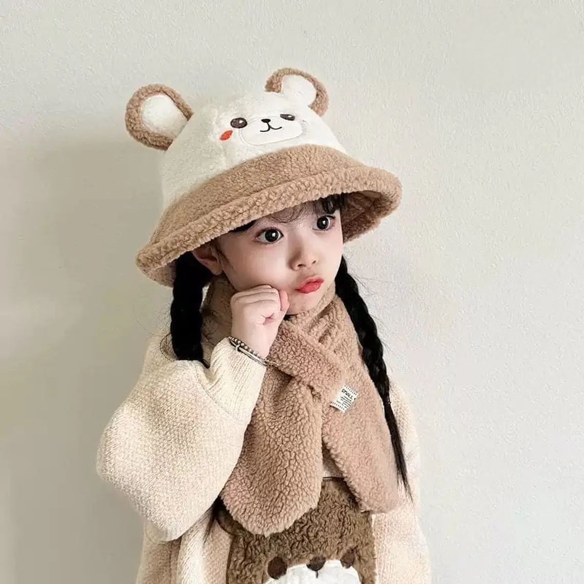SOMBRERITO CON BUFANDA PARA NIÑOS 3D ANIMALITOS MOD# 711 4