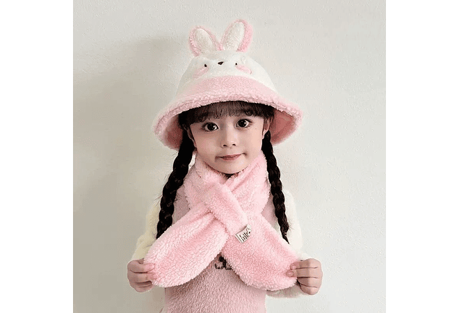 SOMBRERITO CON BUFANDA PARA NIÑOS 3D ANIMALITOS MOD# 711