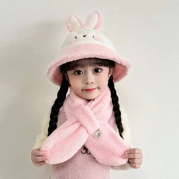 SOMBRERITO CON BUFANDA PARA NIÑOS 3D ANIMALITOS MOD# 711 5