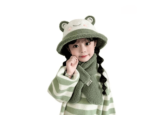 SOMBRERITO CON BUFANDA PARA NIÑOS 3D ANIMALITOS MOD# 711