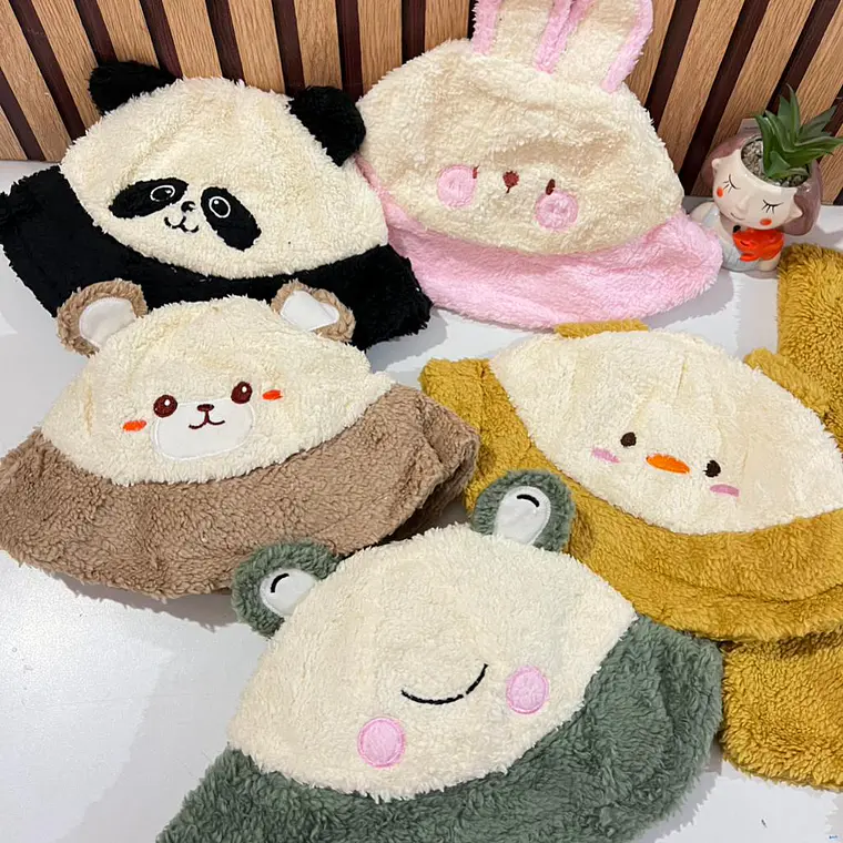 SOMBRERITO CON BUFANDA PARA NIÑOS 3D ANIMALITOS MOD# 711 11