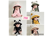 SOMBRERITO CON BUFANDA PARA NIÑOS 3D ANIMALITOS MOD# 711
