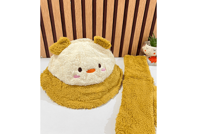 SOMBRERITO CON BUFANDA PARA NIÑOS 3D ANIMALITOS MOD# 711
